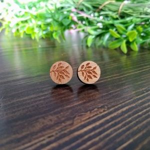 Etched Wooden Earrings
